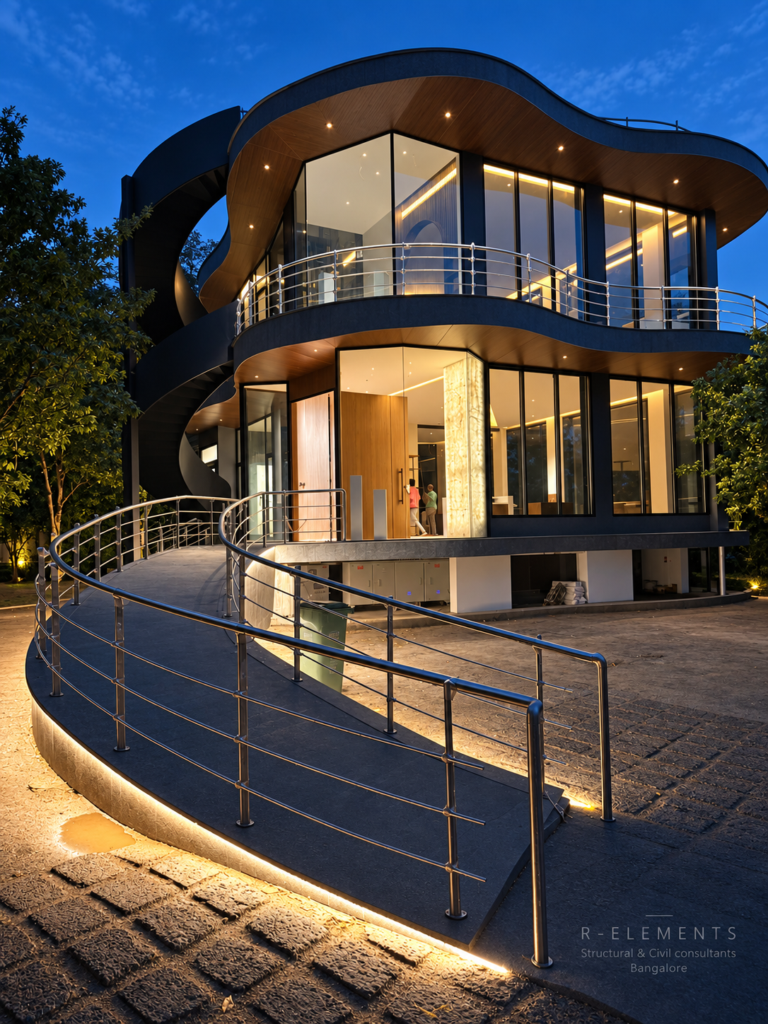 Contemporary curved building